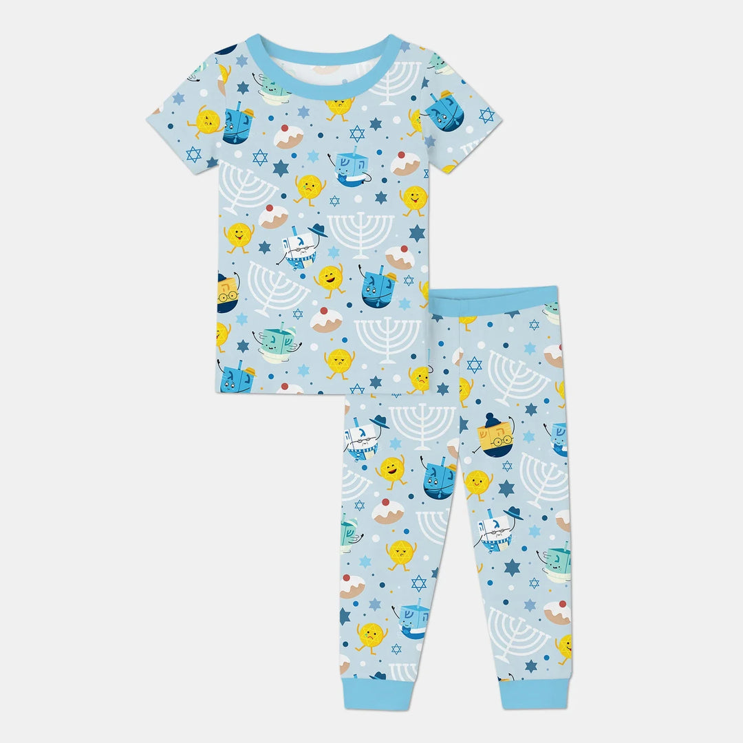 Hanukkah Little Dreidel Family Two Piece Short Sleeve Pajama Set
