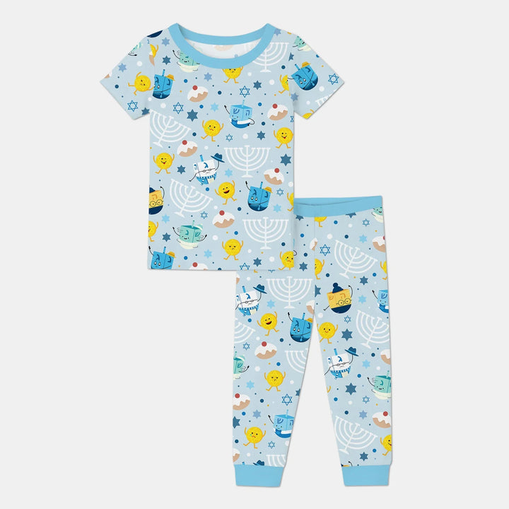 Hanukkah Little Dreidel Family Two Piece Short Sleeve Pajama Set