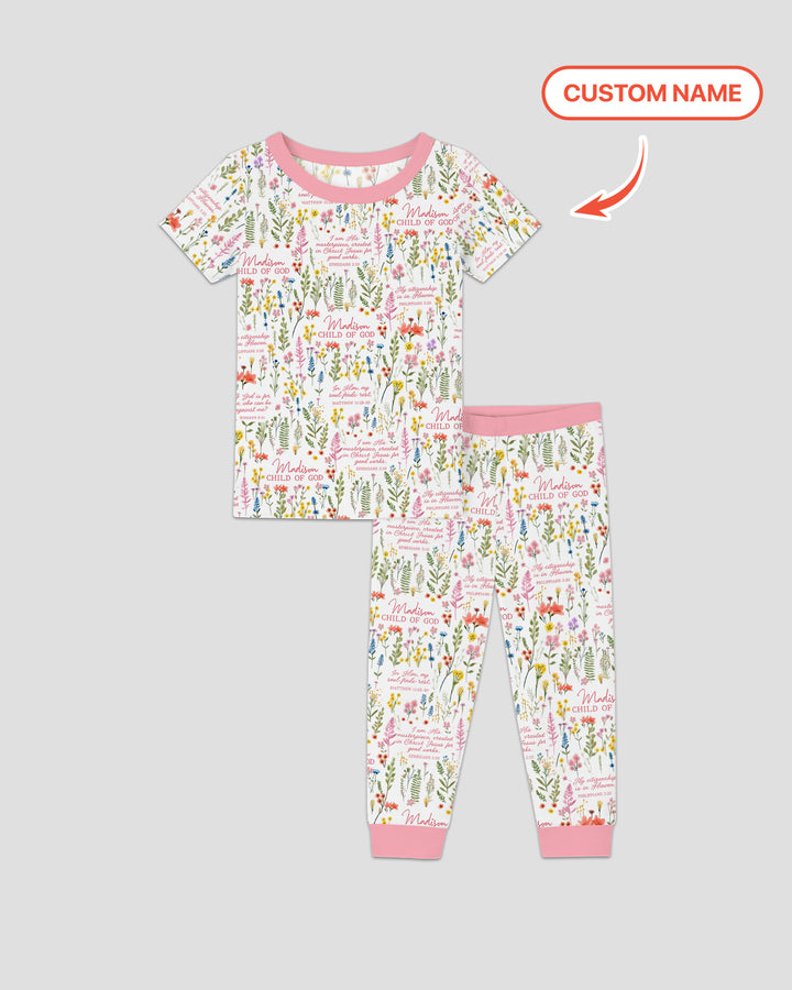 Zweiteiliges, kurzärmliges Pyjama-Set mit Marienkäfern