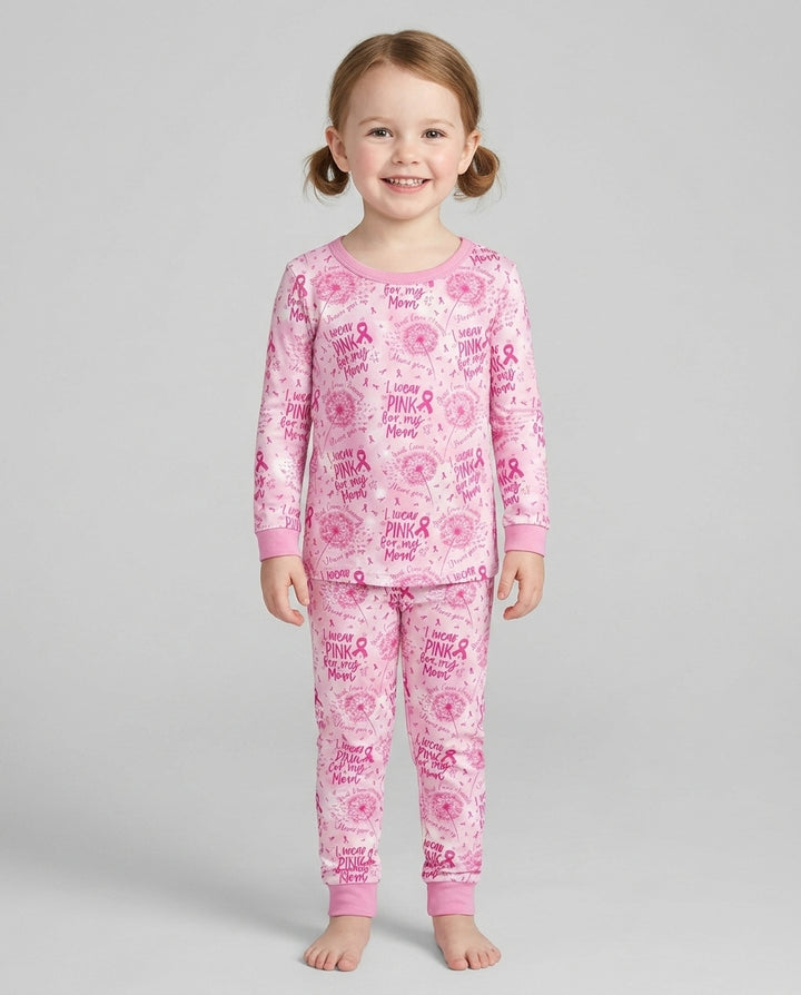I Wear Pink For My Mom Bamboo Two Piece Long Sleeve Pajama Set