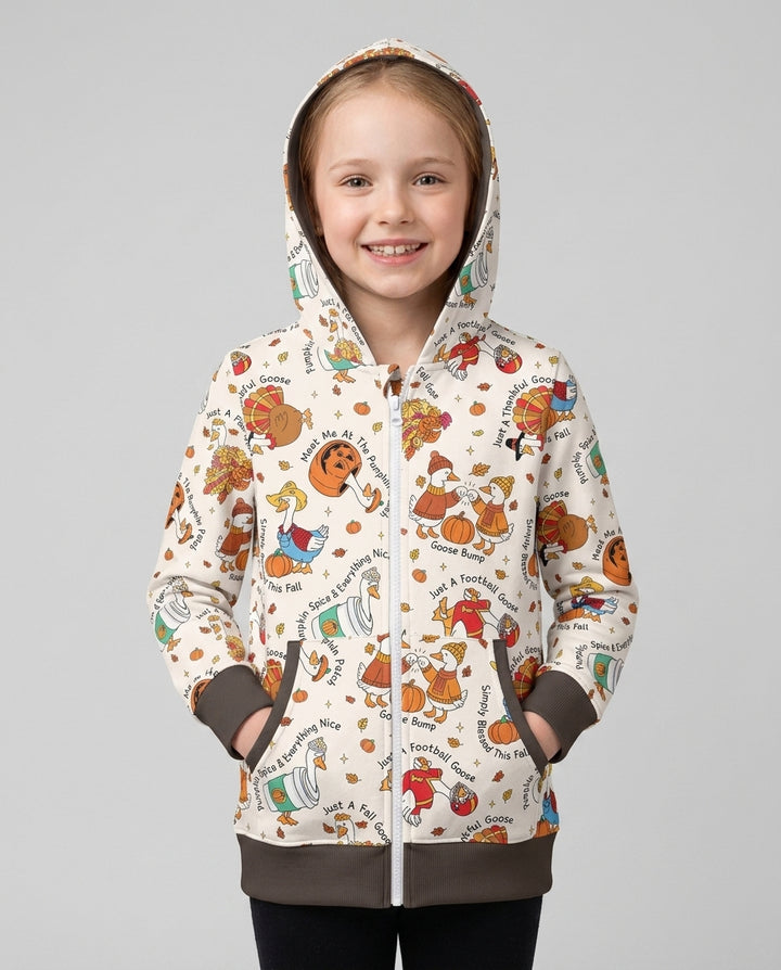 Just A Fall Goose Family Matching Bamboo Zip Hoodie