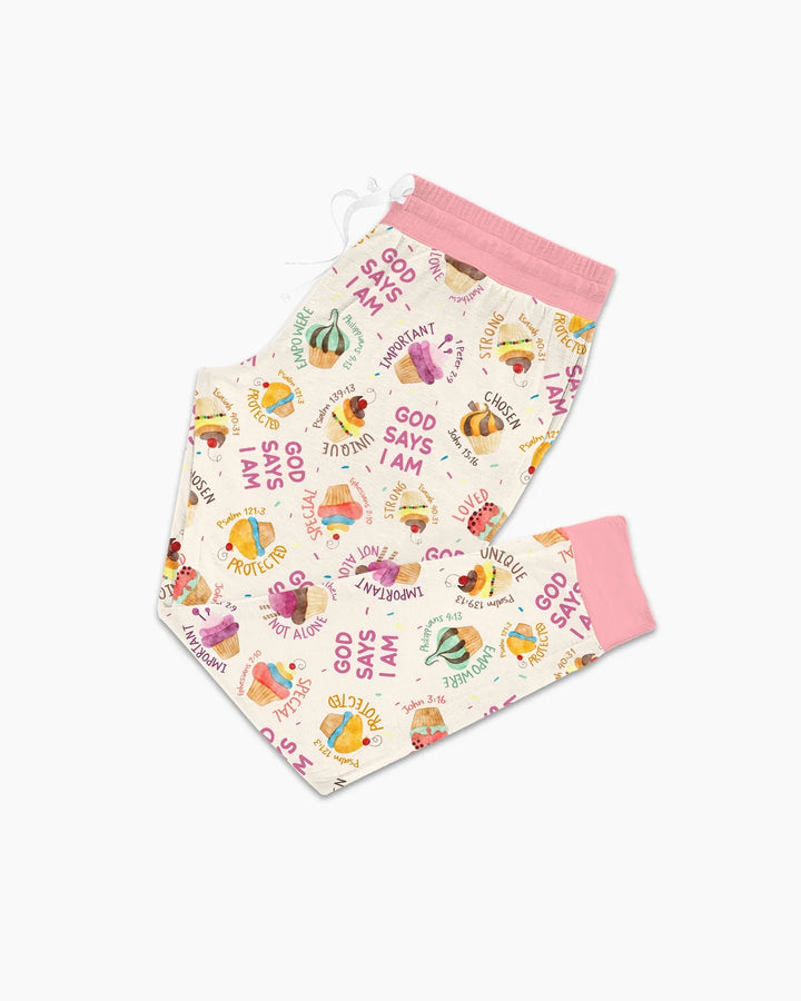 Cute Cupcake God Says I Am Bamboo Women Pajama Set