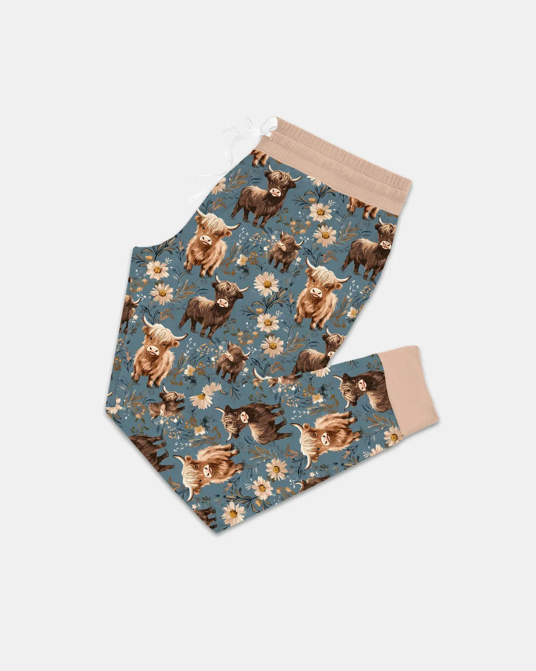 Conjunto de Pijama de Bambú a Juego para Mujer de la Familia de Majestuosas Vacas de las Tierras Altas
