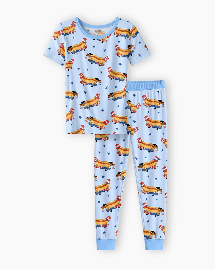 Conjunto de pijama de dos piezas de manga corta de bambú