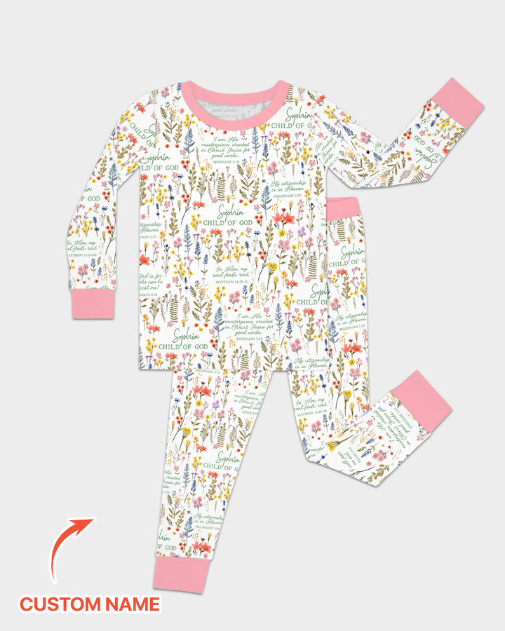 Zweiteiliges Langarm-Pyjama-Set mit Sommerfrüchten