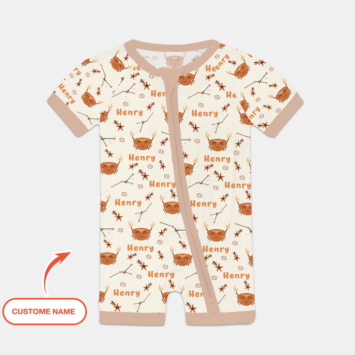 Bohemian Baby Zodiac Signs Custom Name Shorty Zippy