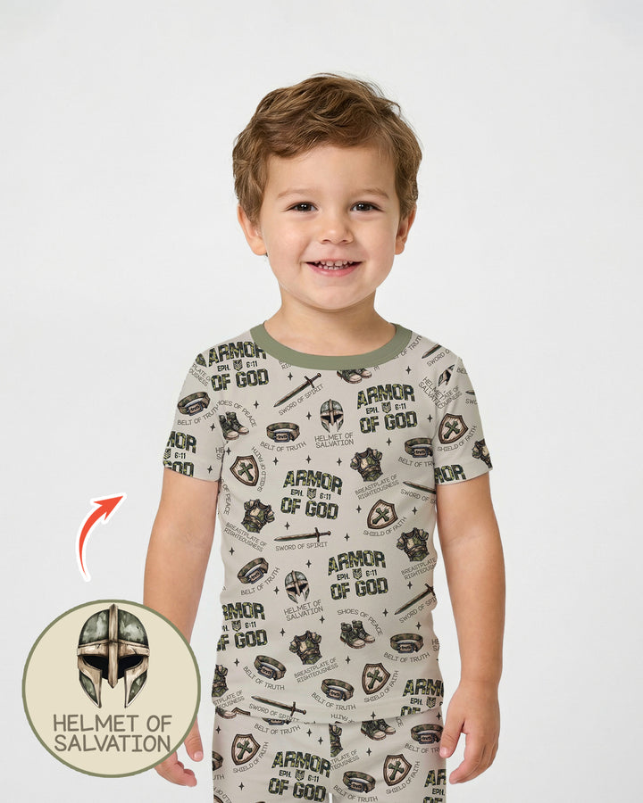 Camo Armor Of God Bamboo Two Piece Short Sleeve Pajama Set