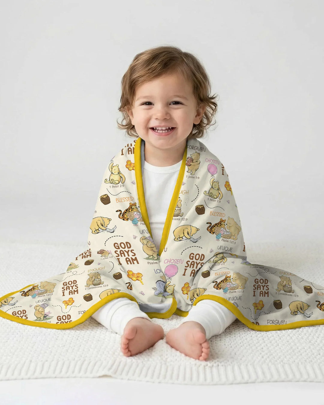God Says I Am Little Blessings Bamboo Blanket