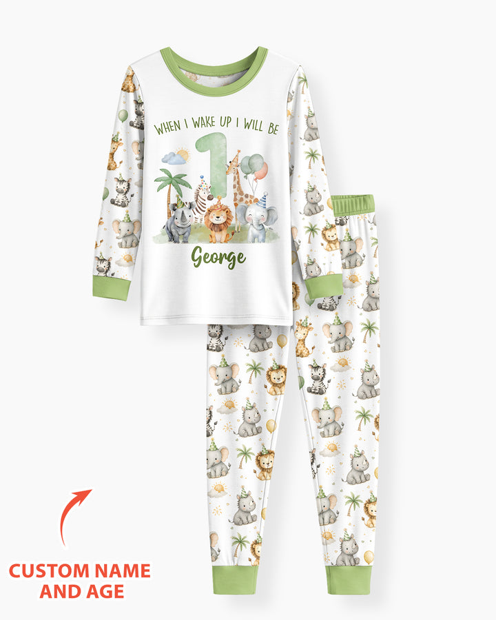 Zweiteiliges Langarm-Pyjama-Set mit Sommerfrüchten