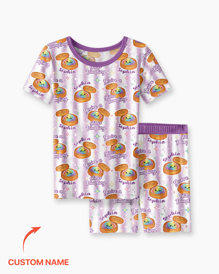 Conjunto de Pijama de Dos Piezas de Bambú con Mangas Cortas y Pantalones Cortos