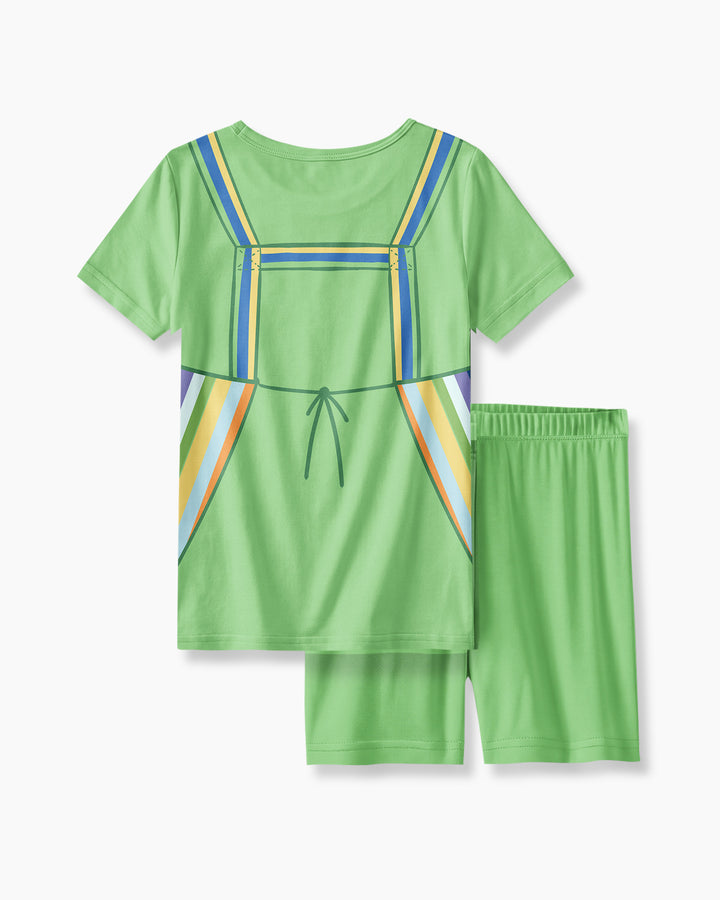 Conjunto de Pijama de Dos Piezas de Bambú con Mangas Cortas y Pantalones Cortos