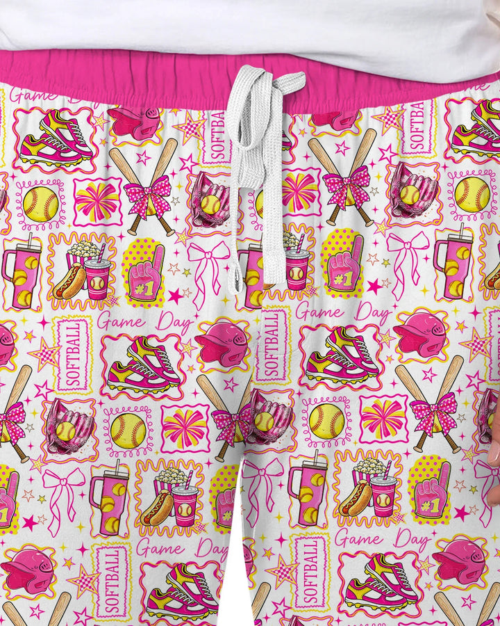Conjunto de pijama de bambú para hombre de Pink Softball Game Day