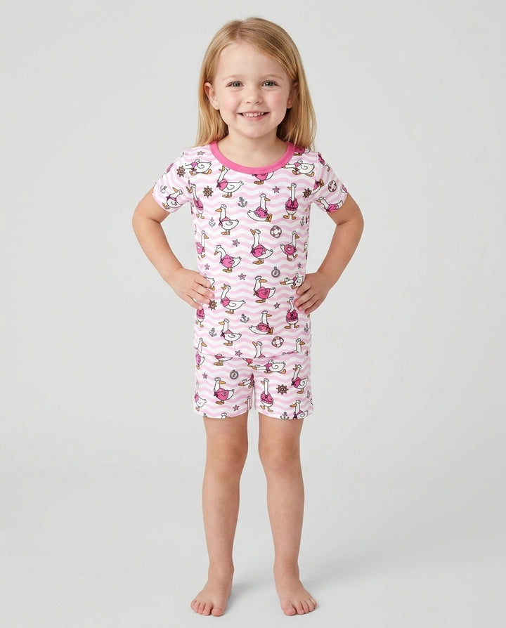 Silly Goose Sailor Bamboo Two Piece Short Sleeve Shorts Pajama Set