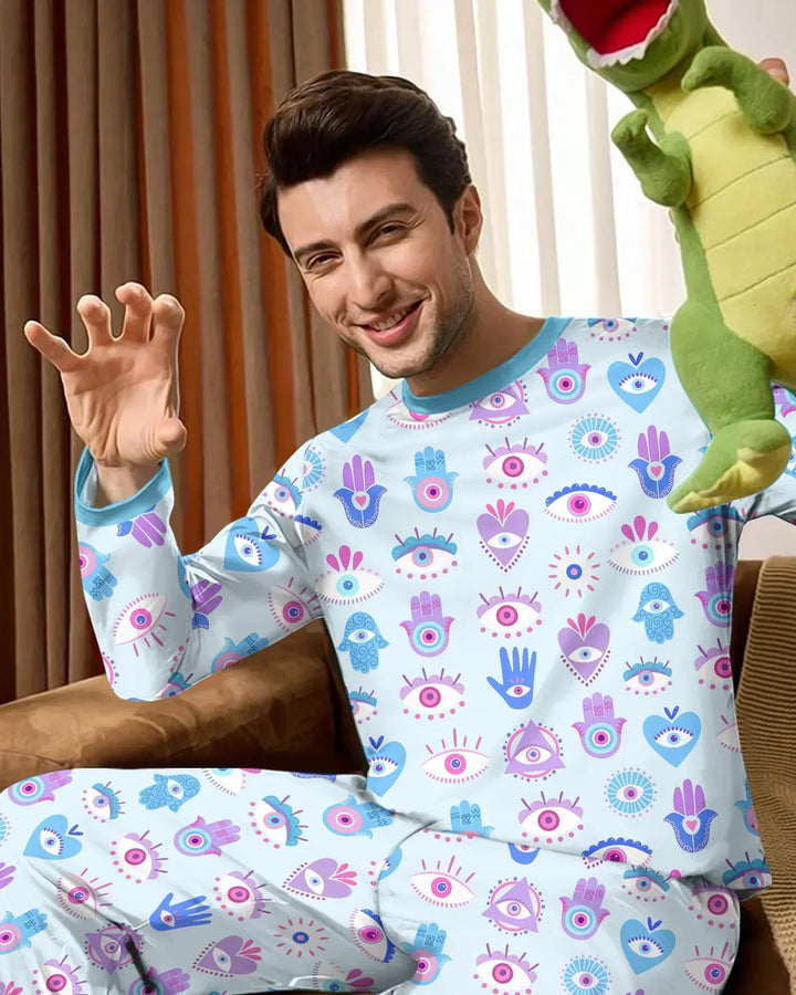 Hamsa Heart Guardians Family Matching Men's Pajama Set