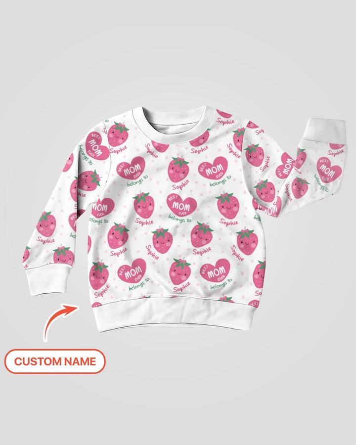 Custom Name Best Mom Ever Belongs to Bamboo Crewneck Sweatshirt