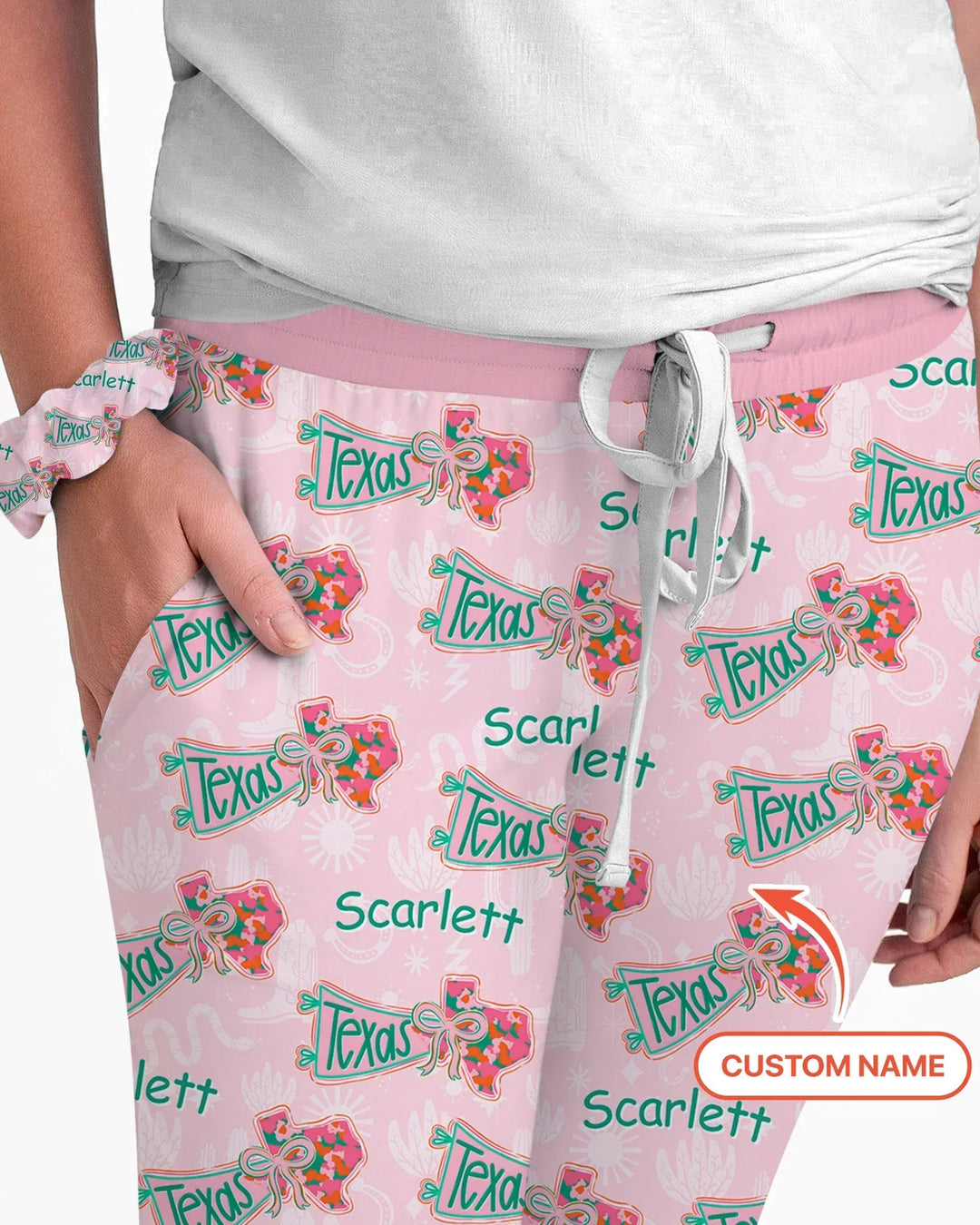 Custom Name Preppy Texas Charm Custom Bamboo Women Pajama Set
