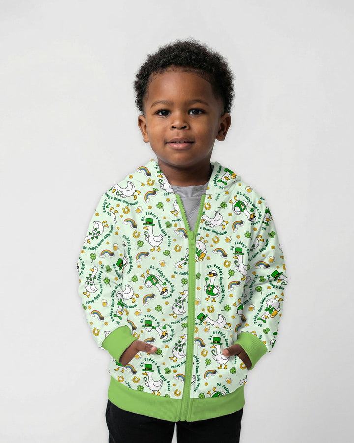 St. Patrick's Day Silly Goose Zip Hoodie