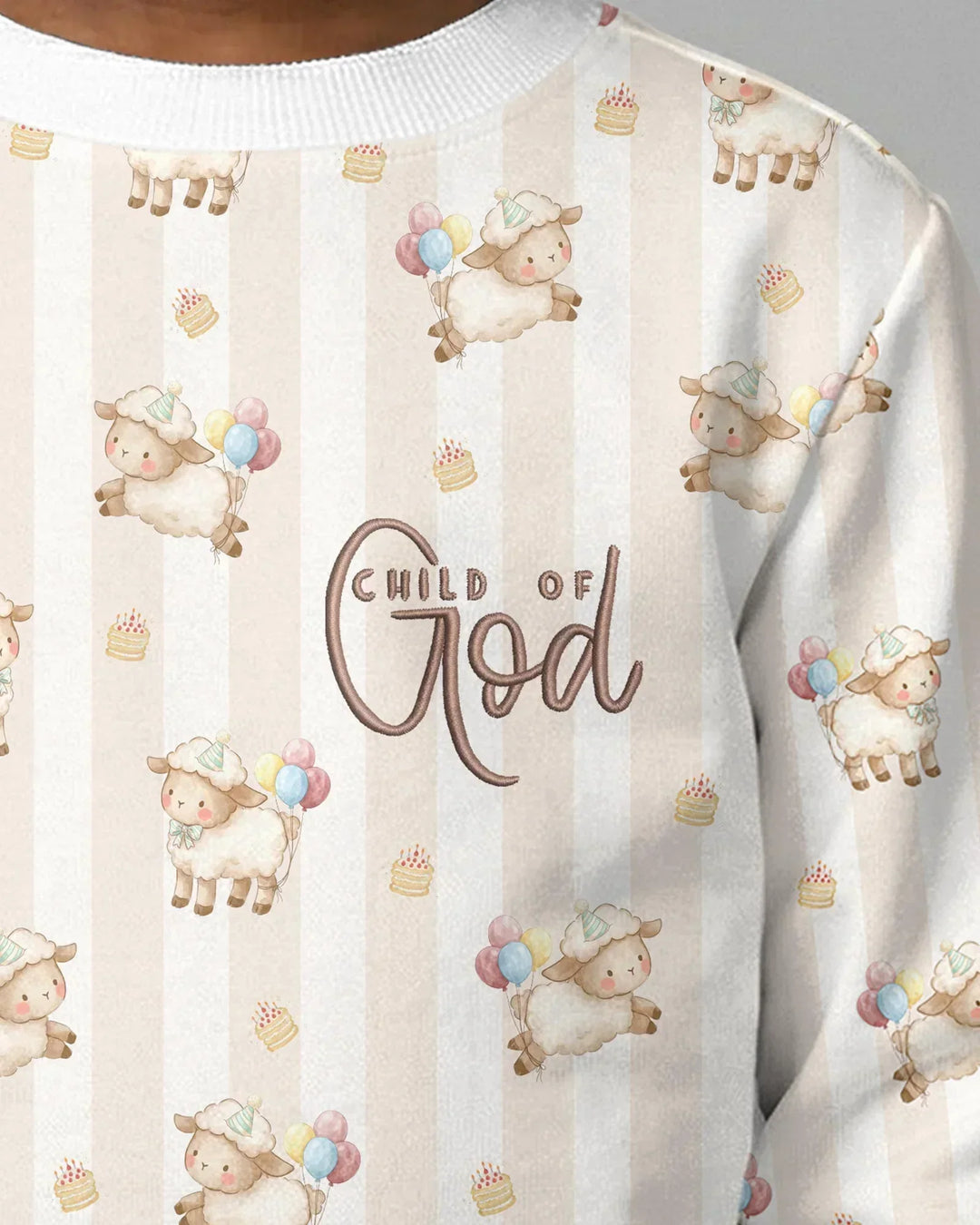 Child Of God Embroidered Baby Bamboo Crewneck Sweatshirt