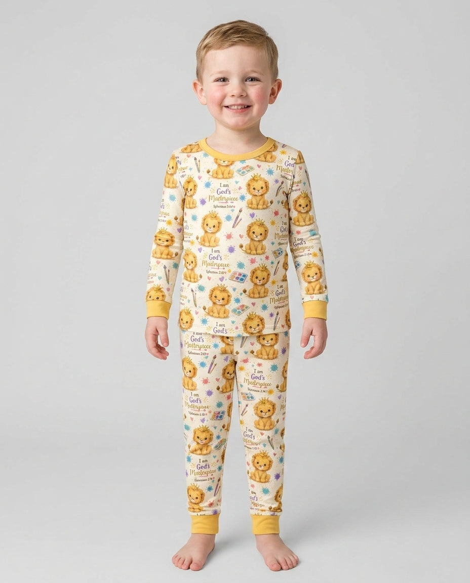 I Am God's Masterpiece Two Piece Long Sleeve Pajama Set