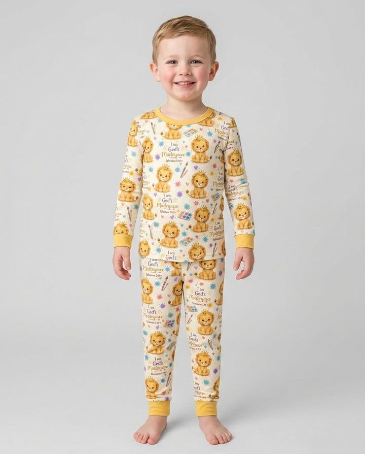 I Am God's Masterpiece Two Piece Long Sleeve Pajama Set