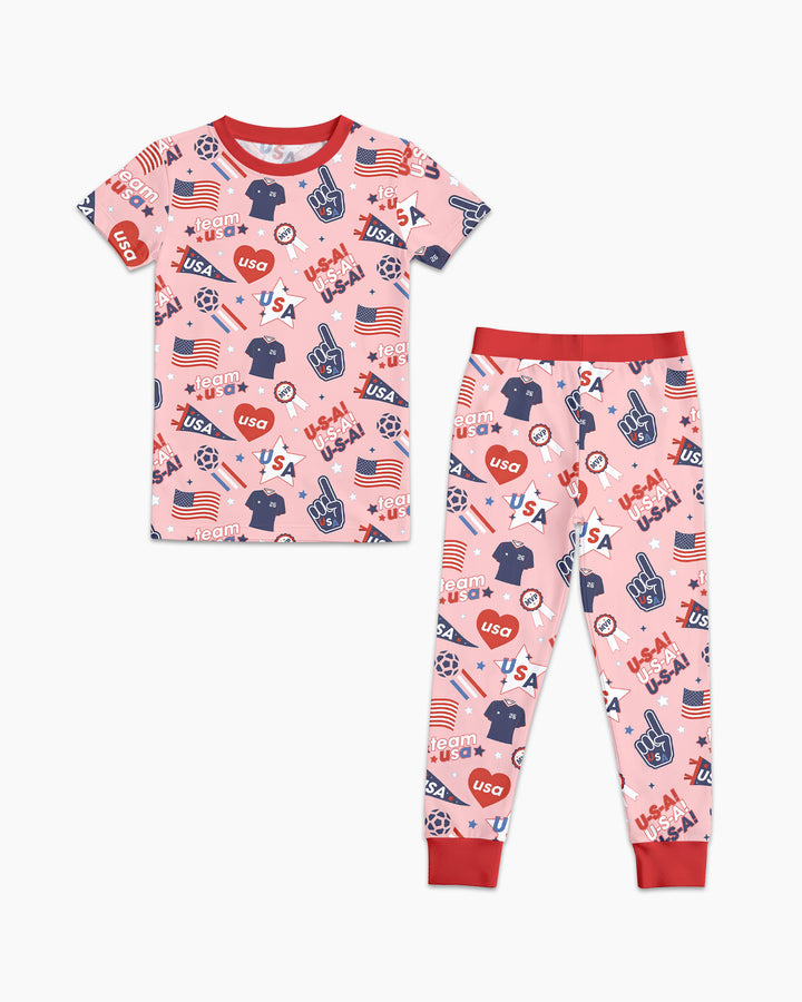 Zweiteiliges, kurzärmliges Pyjama-Set mit Marienkäfern