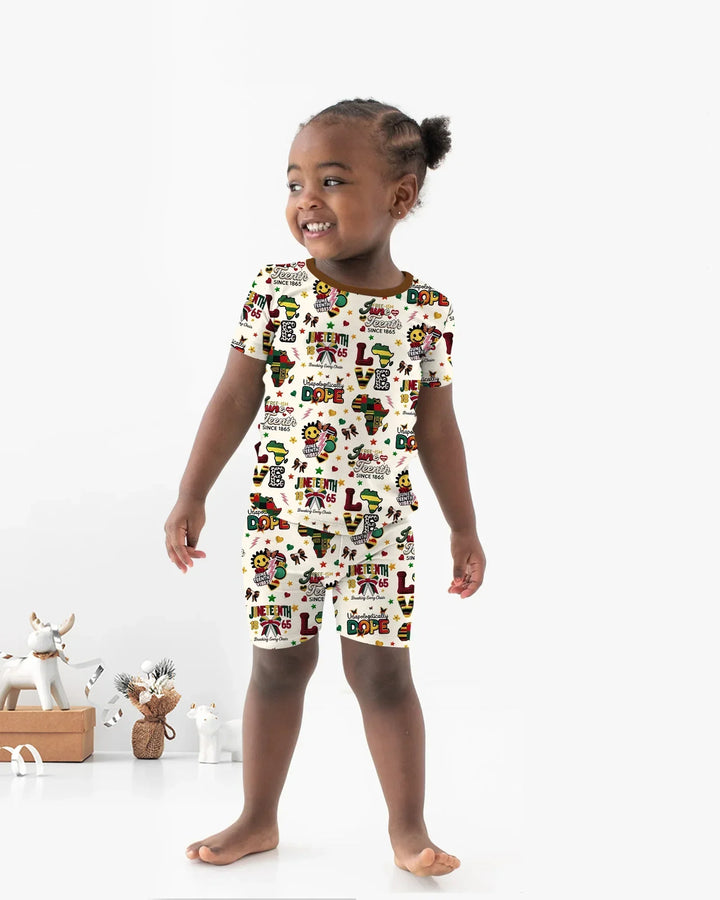 Juneteenth Breaking Every Chain Bamboo Two Piece Short Sleeve Shorts Pajama Set