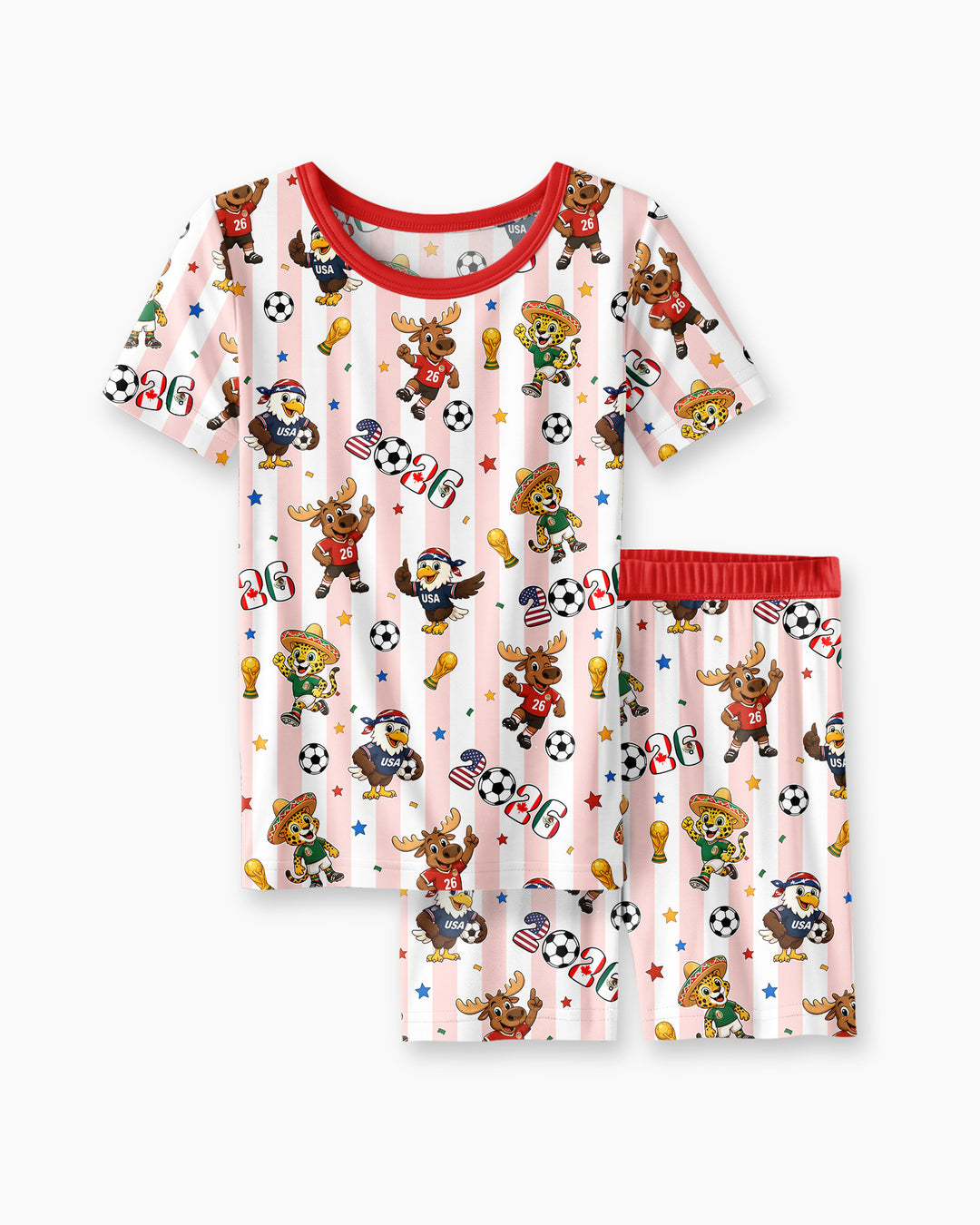 Conjunto de Pijama de Dos Piezas de Bambú con Mangas Cortas y Pantalones Cortos