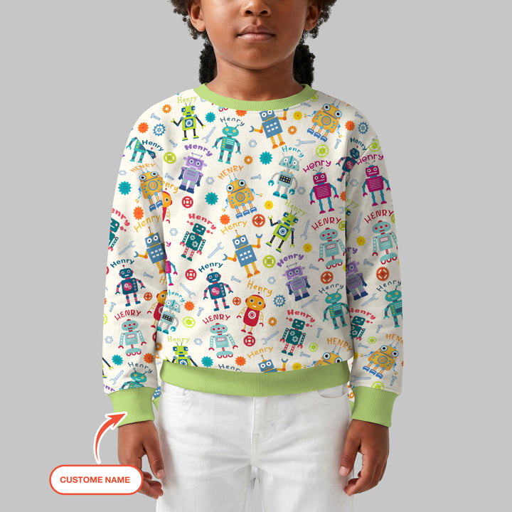 Robo Buddy Squad Custom Name Crewneck Sweatshirt
