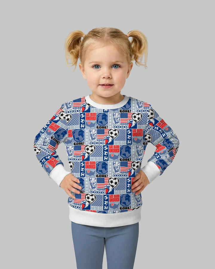 World Soccer God Bless America Bamboo Crewneck Sweatshirt