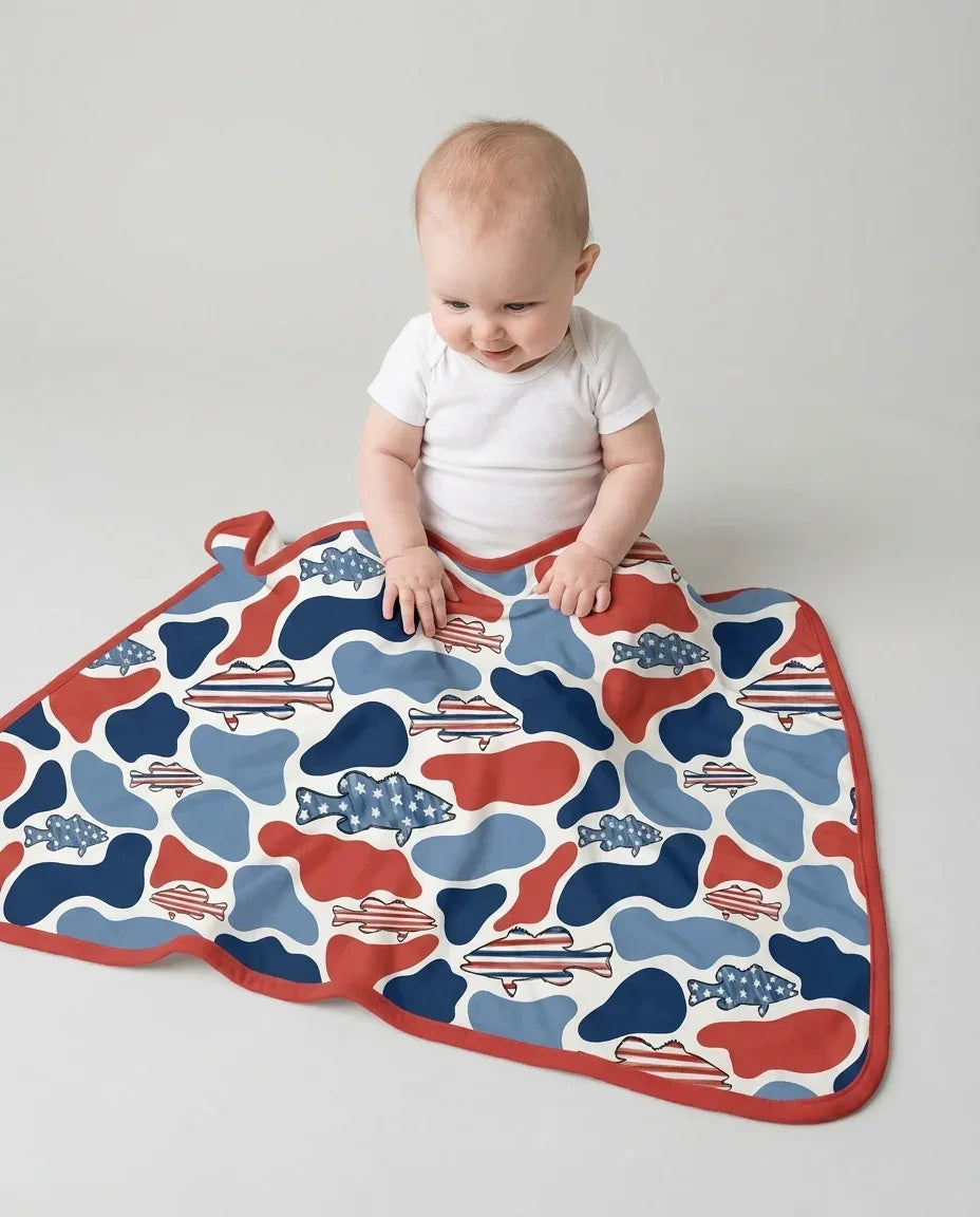 Reel America Daddy & Me Matching Bamboo Blanket