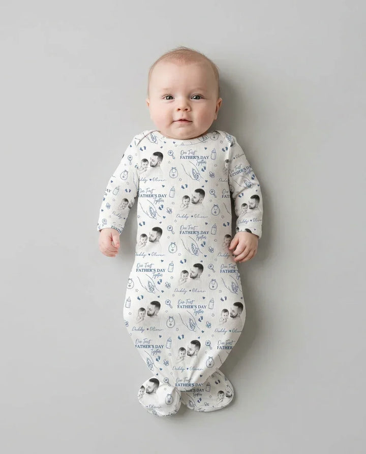 Custom Photo Our First Father's Day Together Bamboo Knot Gown