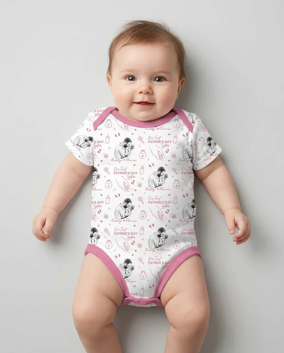 Gerippte Babykleidung mit individuellem Foto - Weich &amp; Skizzenhaft