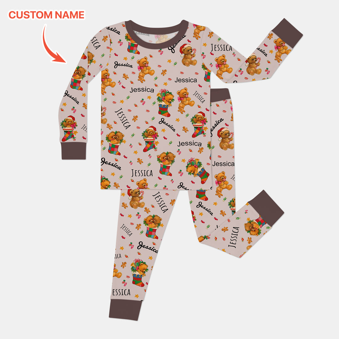 Zweiteiliges Langarm-Pyjama-Set mit Sommerfrüchten