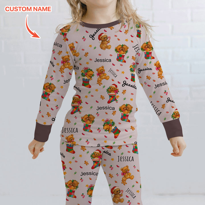 Zweiteiliges Langarm-Pyjama-Set mit Sommerfrüchten