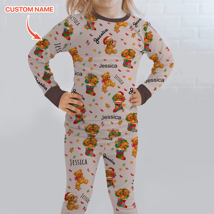 Zweiteiliges Langarm-Pyjama-Set mit Sommerfrüchten
