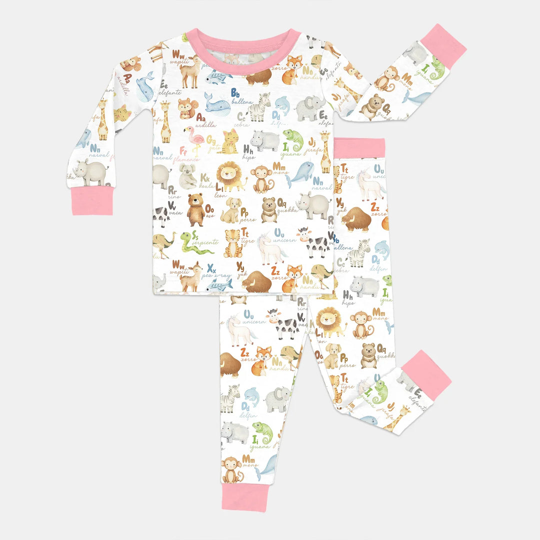 Spanish Alphabet Two Piece Long Sleeve Pajama Set