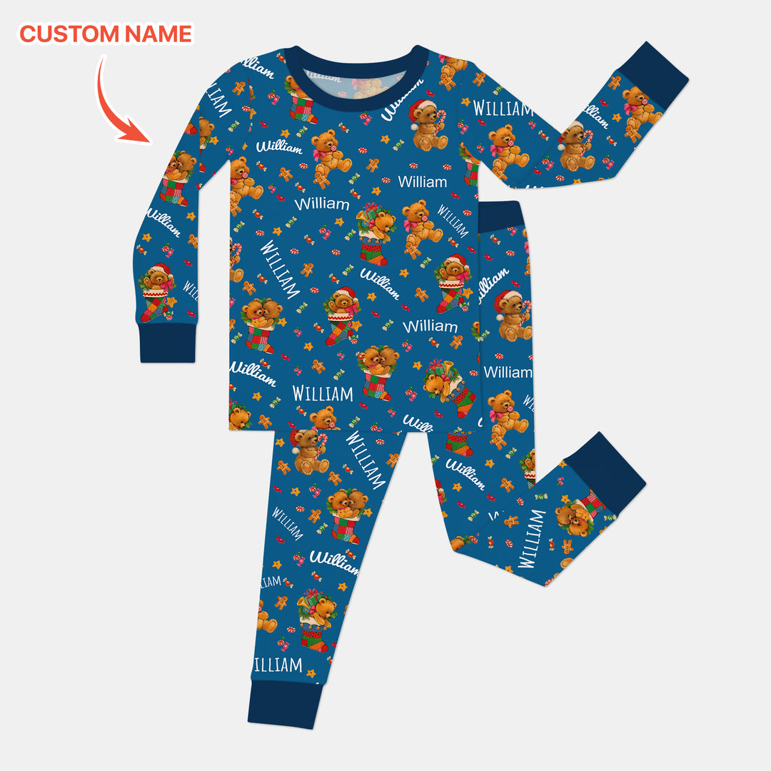 Zweiteiliges Langarm-Pyjama-Set mit Sommerfrüchten