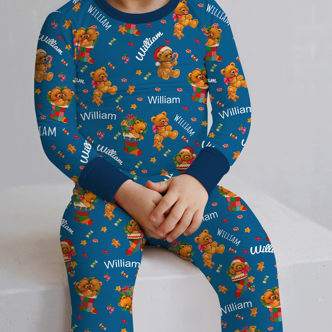 Zweiteiliges Langarm-Pyjama-Set mit Sommerfrüchten