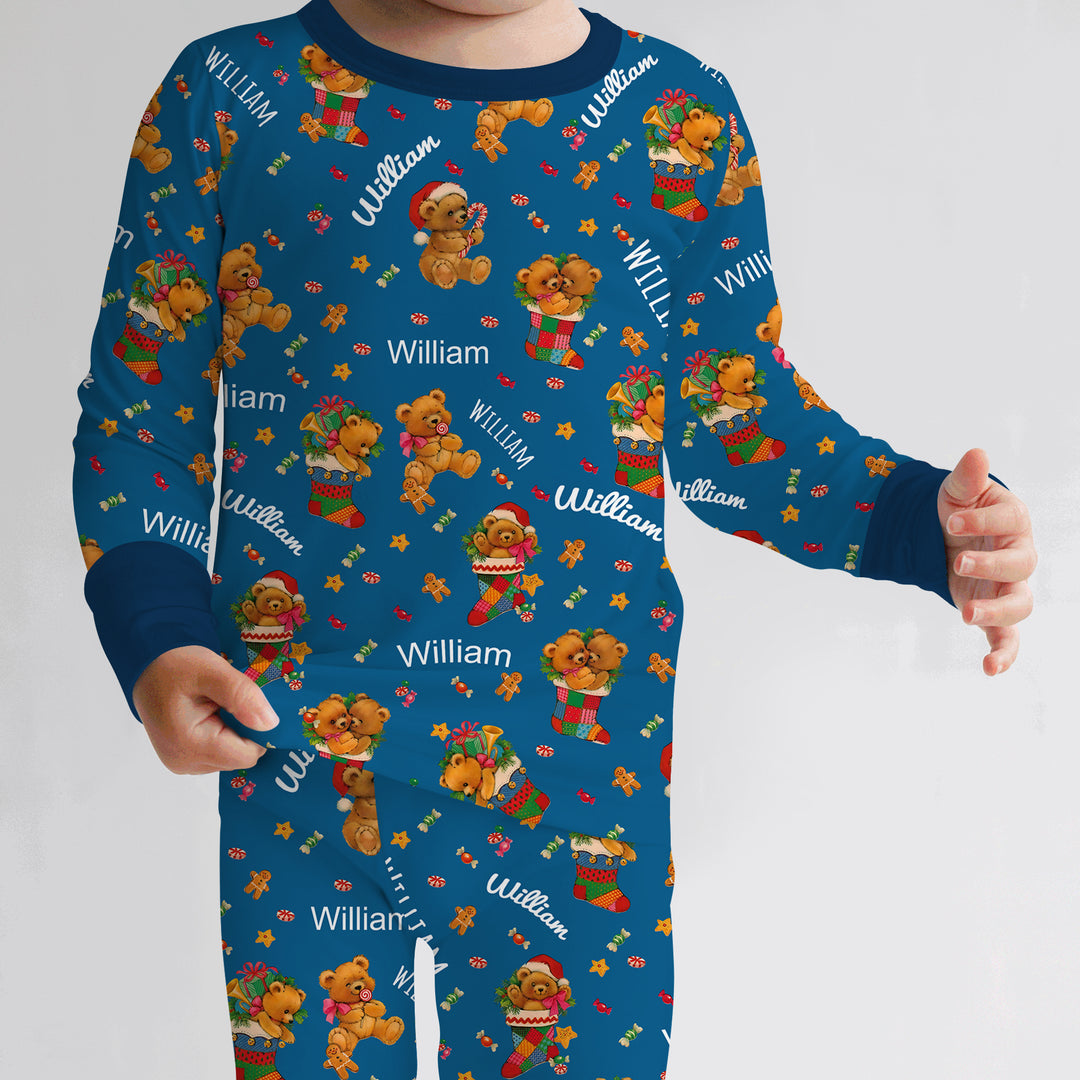 Zweiteiliges Langarm-Pyjama-Set mit Sommerfrüchten