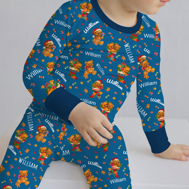 Zweiteiliges Langarm-Pyjama-Set mit Sommerfrüchten
