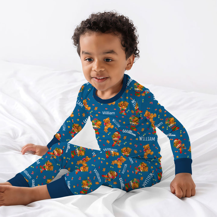 Zweiteiliges Langarm-Pyjama-Set mit Sommerfrüchten
