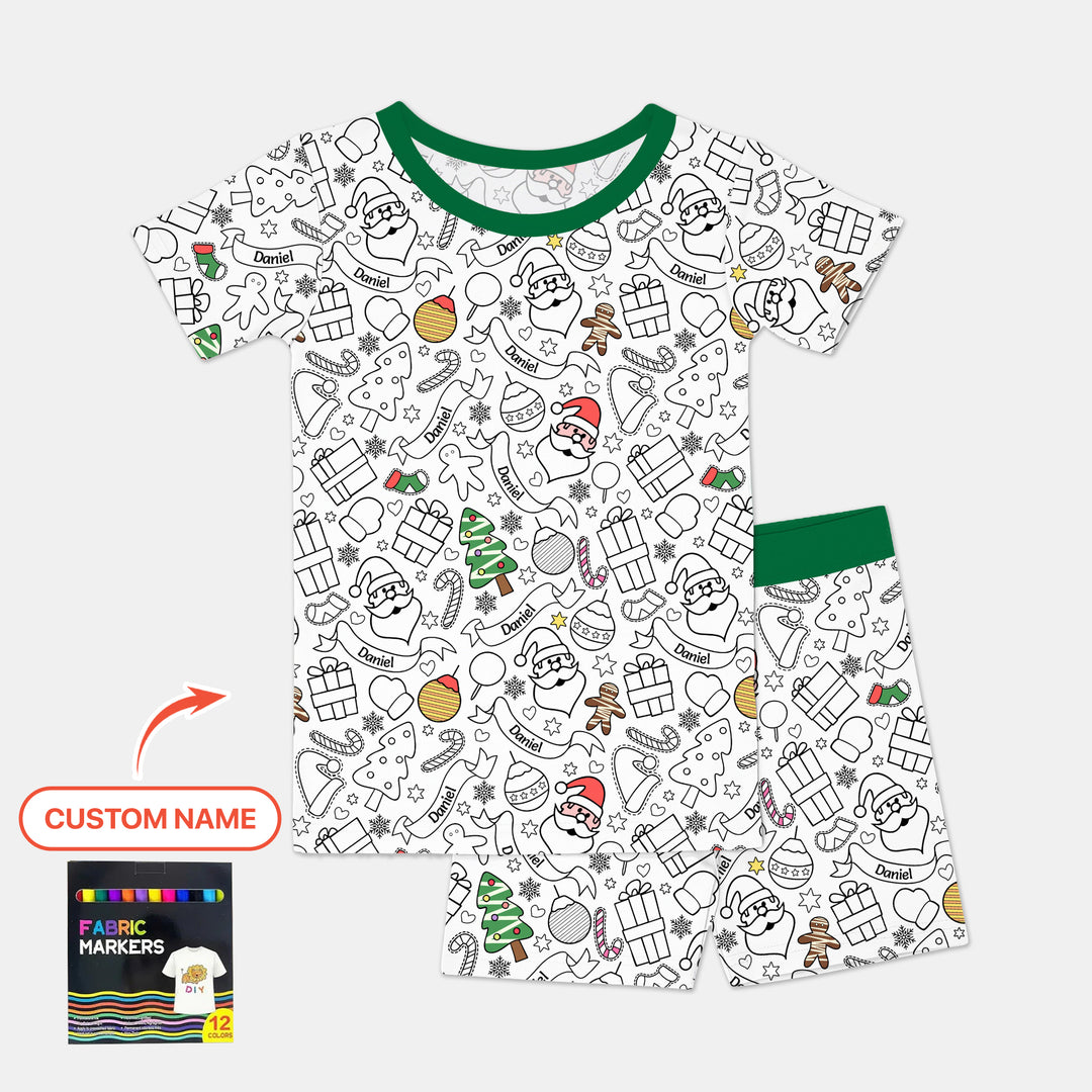 Zweiteiliges Pyjama-Set mit kurzen Ärmeln und Shorts im Sommer-Design