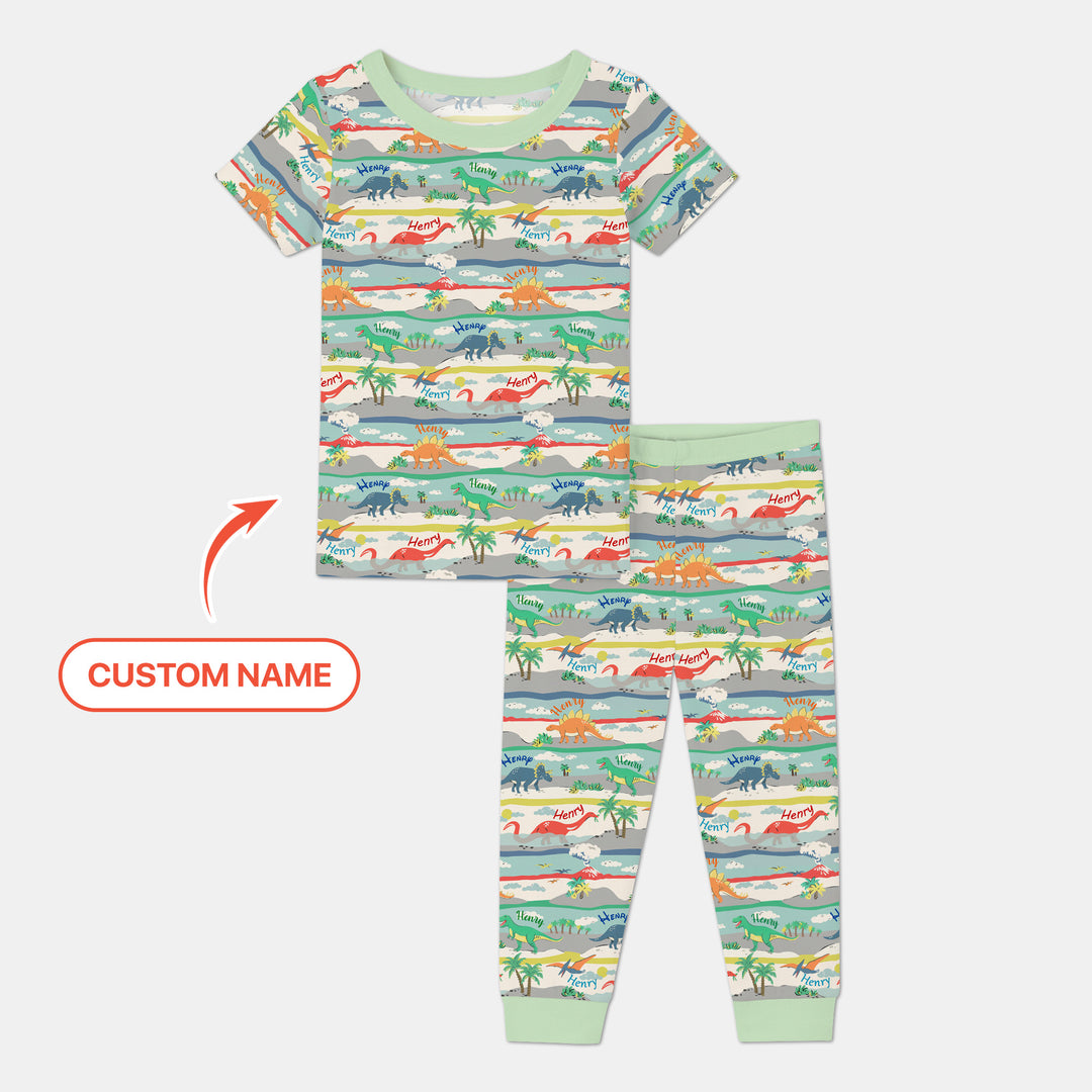Jurassic Playground Two Piece Short Sleeve Pajama Set