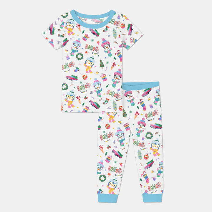 Bright Christmas Two Piece Short Sleeve Pajama Set