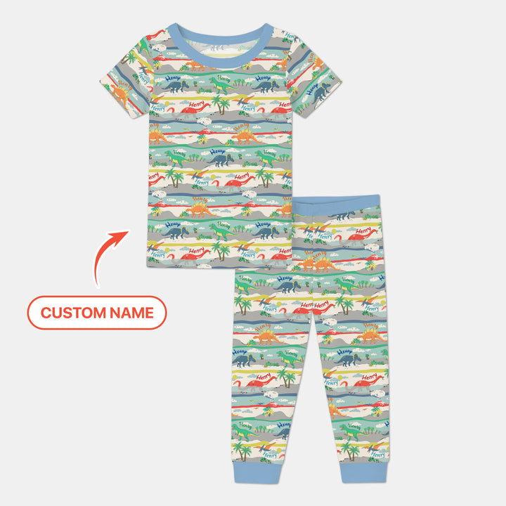 Jurassic Playground Two Piece Short Sleeve Pajama Set