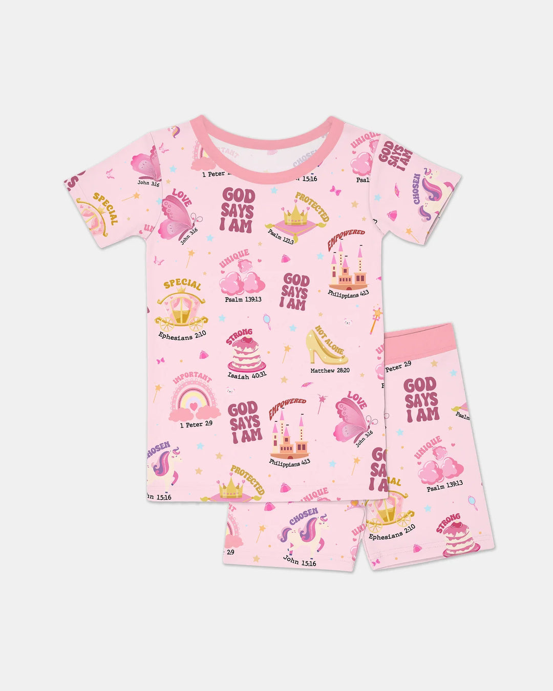 Zweiteiliges Pyjama-Set mit kurzen Ärmeln und Shorts im Sommer-Design