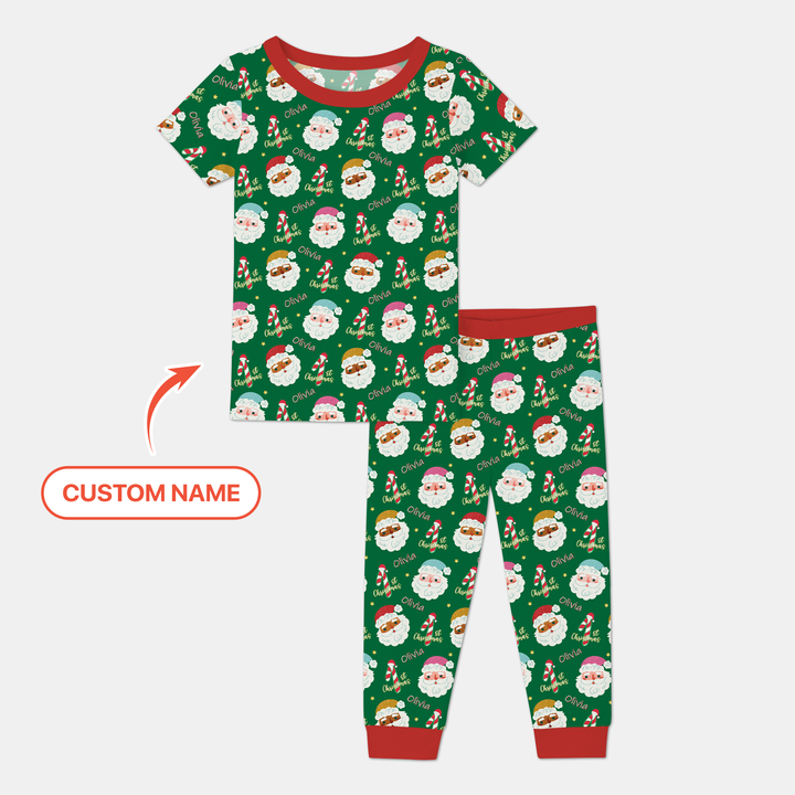 Personalized 1st Christmas Two Piece Short Sleeve Pajama Set