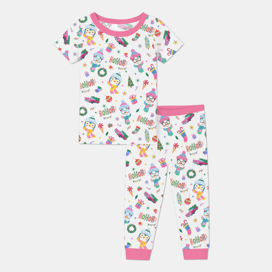 Bright Christmas Two Piece Short Sleeve Pajama Set