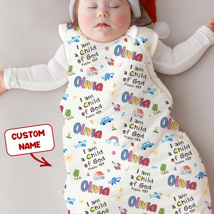 Custom Name "I am a Child of God" - Sleep Bag