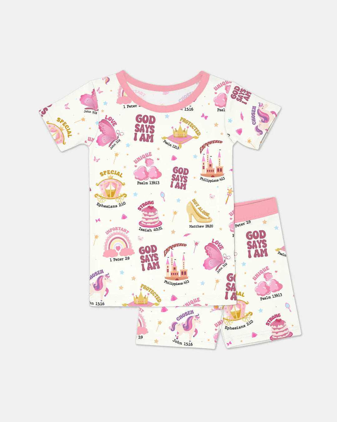 Zweiteiliges Pyjama-Set mit kurzen Ärmeln und Shorts im Sommer-Design